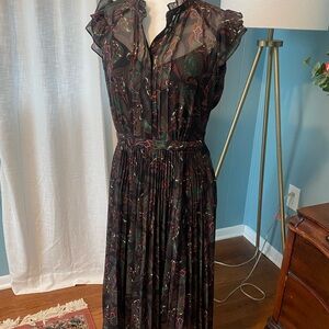 Elegant Black Paisley Dress